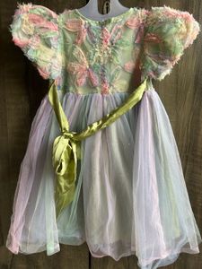 Pastel Tulle Dress with Floral Appliques