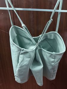 Mint Green Ruched Crop Top
