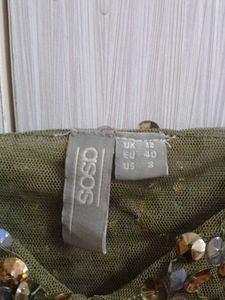 Olive Sequin Bodysuit Top