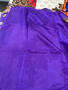 Elegant Pink &amp; Purple Polka Dot Saree