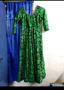 Elegant Green Floral Gown