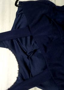 💙❤️‍🔥90's Chic Neavy Blue Embellished Dress