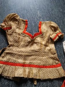 Elegant Gold Brocade Blouse
