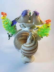 Sea Shells Home Decor Love Birds Flowers Handmade