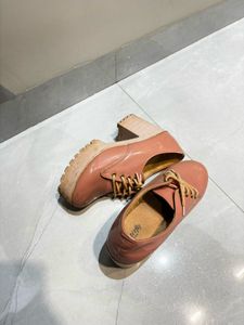 Patent Lace-Up Block Heels
