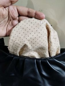 Chic Ruched Black Shoulder Bag