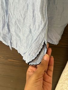 Light Blue V-Neck Long Sleeve Top