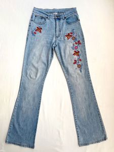 Y2k Embroidered bootcut jeans