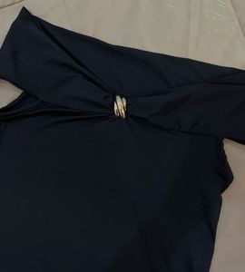 Elegant Black Cold Shoulder Top
