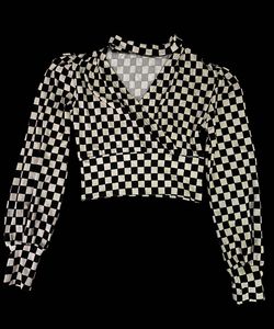 Checkered Wrap Crop Top