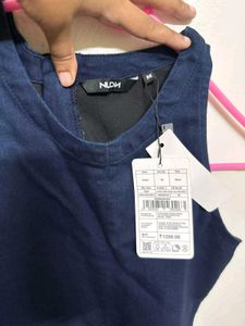 NUON Navy Blue bodycon denim mini ress