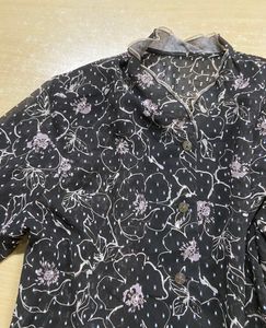 Black Floral Sheer Blouse