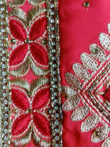 Heavily Embroidered Georgette Suit Piece Hot Pi