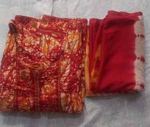 Cotton Kurta With Chiffon Dupatta