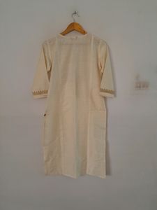 Cream Color  Printed Kurta (Women's)