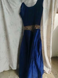 Royal Blue Embroidered Gown