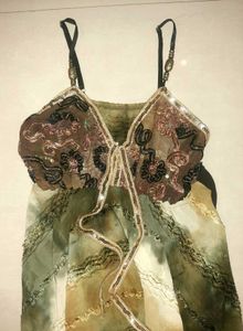 💚🤎 Luxe Handcrafted Party Top — Y2K 🤎💚