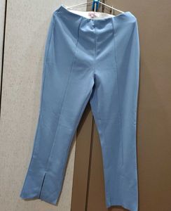 Light Blue Split Hem Pants