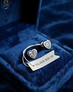 Sparkling Stud Earrings in Blue Box