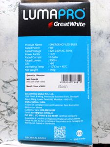 Emergency Inverter Bulb, Battery LED BULB, 9W