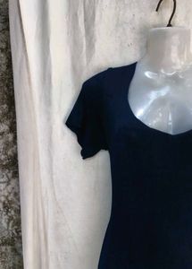 Elegant Navy Blue Midi Dress