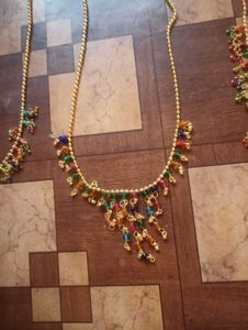 Gold Plated Multi-Color Beaded Necklace