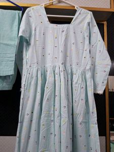 Light Blue anarkali Set with Dupatta and pant