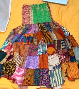 Bohemian Patchwork Maxi Skirt