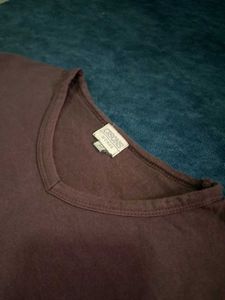 Brown V-Neck Tee