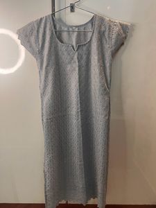 Grey Chicken Kari Cotton Kurta 🤍🩶