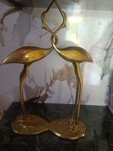 Vintage Brass Bird Sculptures