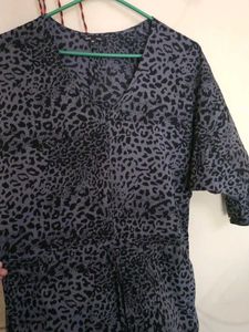 Stylish Leopard Print V-Neck Dress