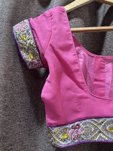Pink Embellished Saree
