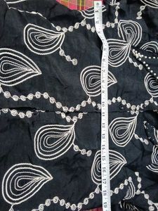 Embroidered Black Button-Up Shirt