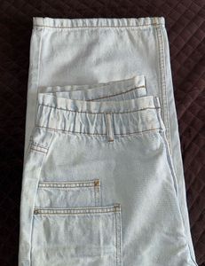 Wide Leg Light Wash Denim Jeans