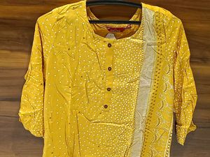 Mustard Yellow Cotton Kurti