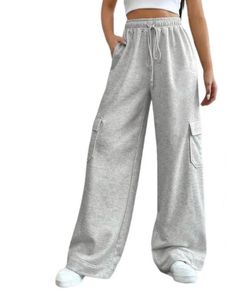 Women flared grey cotton blend trousers