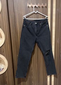 Washed Black Ripped Jeans