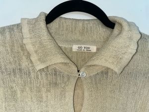 Textured Collared Short Sleeve Top