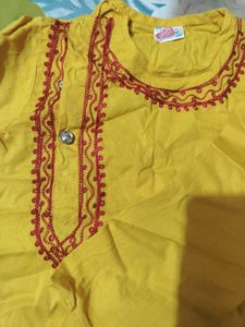 kids Yellow Kurta Dhoti Set