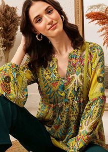 Stylish Green Printed Top