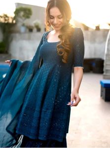Elegant Teal Kurta Set with Dupatta