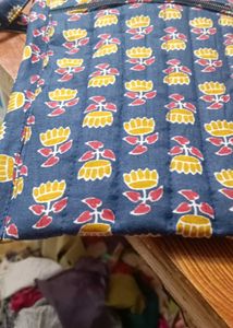 Quilted Pouch with Floral Print