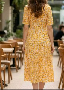 SALE TILL 5SEP 🍭YELLOW PRINT MIDI DRESS🍭