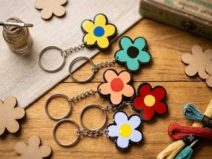 Cute Flower Keychains - Set of 5