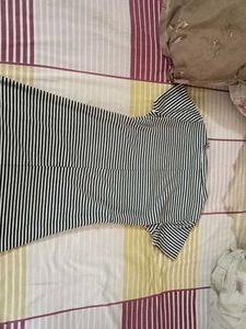 Classic Black &amp; White Striped T-Shirt Dress