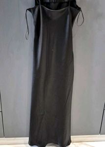 Zara Satin Side Slit Dress (Length 48.5 inch