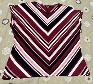 Chic Striped Cap Sleeve Top