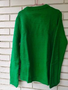 Imported Vibrant Green Textured Knit Sweater