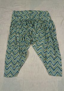 Teal Chevron Print Kurta Set with Dupatta